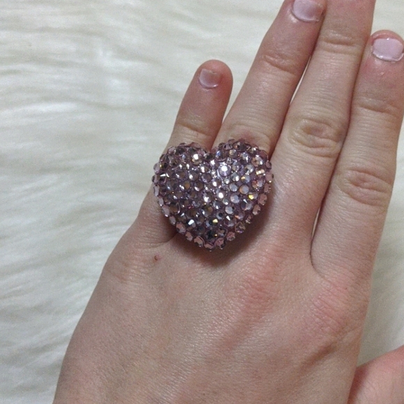 Tarina Tarantino Vintage pink Lucite Puffy Heart